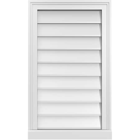Ekena Millwork Vertical Surface Mount PVC Gable Vent w/ 2"W x 2"H , Brickmould Sill Frame, 18"W x 30"H GVPVE18X3003SN